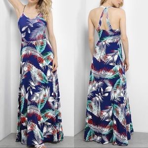 [3Packs] Leaf Print Maxi Dress